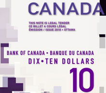 10 canadian dollar note Raised print