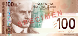 100 canadian dollar note obverse