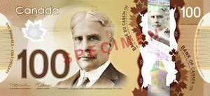 Canadian 100 dollar polymer note