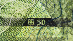 50 швейцарски франкаnote Осигурителна нишка1
