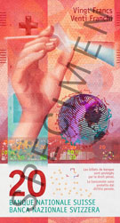 Billet de 20 nouveaux Francs Suisses Recto