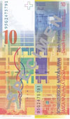 10 Swiss franc note reverse