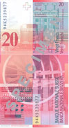 20 Swiss franc note reverse