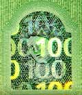 new 100 Euro note Portrait window back 2