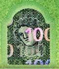 new 100 Euro note Portrait window back 3