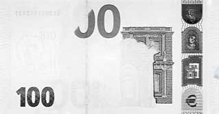 new 100 Euro note Infrared properties