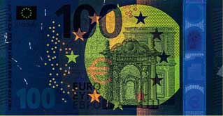 new 100 Euro note Special UV light (UV-C)