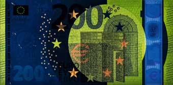 нови 200 евро банкнота Специална УВ светлина (UV-C)