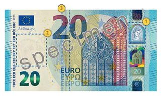 нови 20 евро банкнота спесимен 2