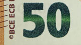 new 50 Euro note Emerald number 2
