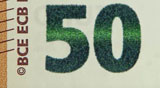 new 50 Euro note Emerald number 3