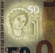 new 50 Euro note Portrait watermark