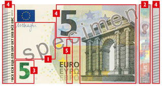 Specimen new 5 euro note