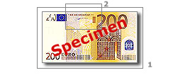 Impression en relief Deux cents euros