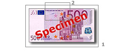raised print Five hundred euro