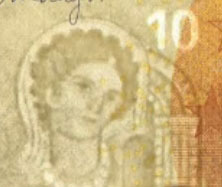 new 10 Euro note Portrait watermark