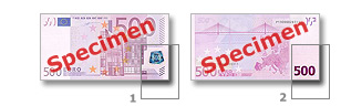 Specimen 500 euro note