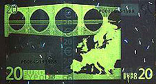 uv light back 20 euro note