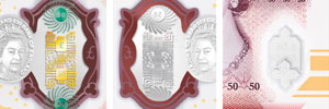 50 Pound Sterling polymer See-through windows