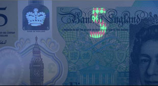 £5 polymer UV feature