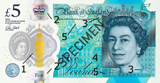 new 5 pound polymer specimen obverse
