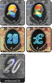 20 Pound note hologram