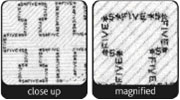 Micro lettrage de la série E du billet de 5 £]