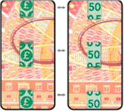 Fil de mouvement de note de 50 livres sterling