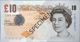 Billet de 10 livres sterling série V