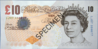 Recto du billet de 10 livres série Vg