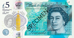 5 pound sterling polymer note