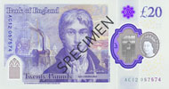 20 Pound sterling polymer note reverse
