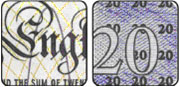 20 Pound Sterling note raised print