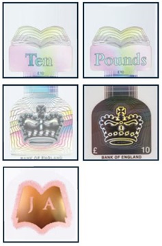 10 pounds banknote polymer foil patches