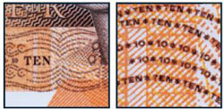 £10 polymer note microlettering