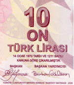 10 turkish lira note Intaglio Printing