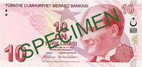10 turkish lira note front