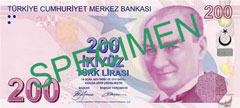 200 turkish lira note front