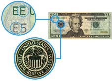 Indicateurs de la Réserve fédérale à vingt dollars des États-Unis
