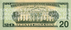 Billet de 20 dollars US verso