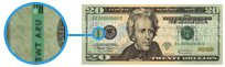 Fil de sécurité de vingt dollars des États-Unis